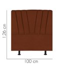 Ver imagem 2 de Cabeceira Estofada Bélgica 100cm Solteiro para Cama Colchão Box Quarto Suede Terracota Telha -
