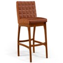 Ver imagem 3 de Kit 02 Banquetas Altas Para Cozinha Sala de Jantar Fixa Mila B04 Couríssimo Camel - Lyam Decor