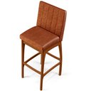 Ver imagem 7 de Kit 02 Banquetas Altas Para Cozinha Sala de Jantar Fixa Mila B04 Couríssimo Camel - Lyam Decor