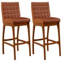 Ver imagem 1 de Kit 02 Banquetas Altas Para Cozinha Sala de Jantar Fixa Mila B04 Couríssimo Camel - Lyam Decor