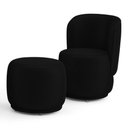Ver imagem 2 de Poltrona Decorativa com Puff Orgânico Molly Couríssimo Preto - Desk Design Cor Preto