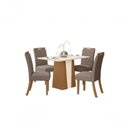 Ver imagem 1 de Mesa Jantar Orus 120 4 Cadeiras Bella Marrom Amendoa - Henn