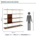 Ver imagem 3 de Estante Sólis sem Porta Metal com Pintura Epóxi e Prateleiras de 15mm 180cm Avelã com LED Rudnick