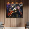 Quadro Decorativo Tela Canvas Conceito Play Guitar com Moldura Dourada - 100x70 Cm - 2