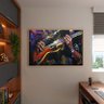 Quadro Decorativo Tela Canvas Conceito Play Guitar com Moldura Dourada - 100x70 Cm - 3