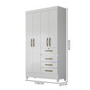Ver imagem 2 de Guarda Roupa Solteiro 4 Portas 4 Gavetas Branco Flex Sobral Moval