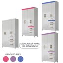 Ver imagem 4 de Guarda Roupa Solteiro 4 Portas 4 Gavetas Branco Flex Sobral Moval