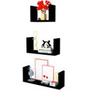 Ver imagem 1 de Kit 3 Prateleira U Preto 20/30/40 Mdf Decorativo