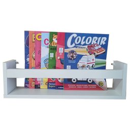 Kit 2 Prateleira 30cm Branco Livro Revista Infantil Parede - 3