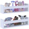 Kit 2 Prateleira 30cm Branco Livro Revista Infantil Parede - 1