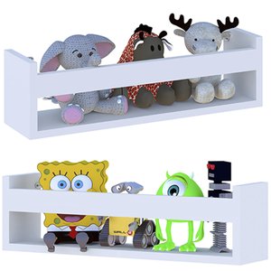 Combo 2 Prateleira 40cm Branco Livro Revista Infantil Parede