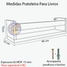 Combo 2 Prateleira 40cm Branco Livro Revista Infantil Parede - 2