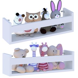 Kit 2 Prateleira 50cm Branco Livro Revista Infantil Parede - 1