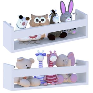 Kit 2 Prateleira 50cm Branco Livro Revista Infantil Parede