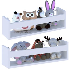 Kit 2 Prateleira 70cm Branco Livro Revista Infantil Parede