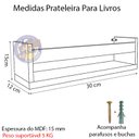 Ver imagem 2 de Kit 2 Prateleira 30cm Azul Livro Revista Infantil Parede