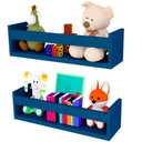 Ver imagem 1 de Combo 2 Prateleira 30cm Azul Livro Revista Infantil Parede