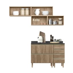 Cozinha Modulada Kali Premium 6 Peças Carvalho com Aéreo Vidro - Nicioli - 3