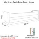 Ver imagem 2 de Kit 2 Prateleira 60cm Azul Livro Revista Infantil Parede