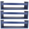 Kit 3 Prateleira 40cm Azul Livro Revista Infantil Parede - 1
