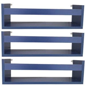 Combo 3 Prateleira 60cm Azul Livro Revista Infantil Parede