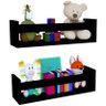 Kit 2 Prateleira 40cm Preto Livro Revista Infantil Parede - 1