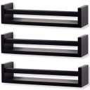 Ver imagem 3 de Kit 3 Prateleira 60cm Preto Livro Revista Infantil Parede