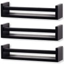 Ver imagem 1 de Kit 3 Prateleira 70cm Preto Livro Revista Infantil Parede