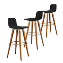 Ver imagem 4 de Kit 3 Banquetas Linea Modernas Cozinha Ilha Bar Reforçadas Preto