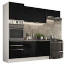 Ver imagem 1 de Cozinha Lux Armário e Balcão 6 Portas 3 Gavetas Branco Preto