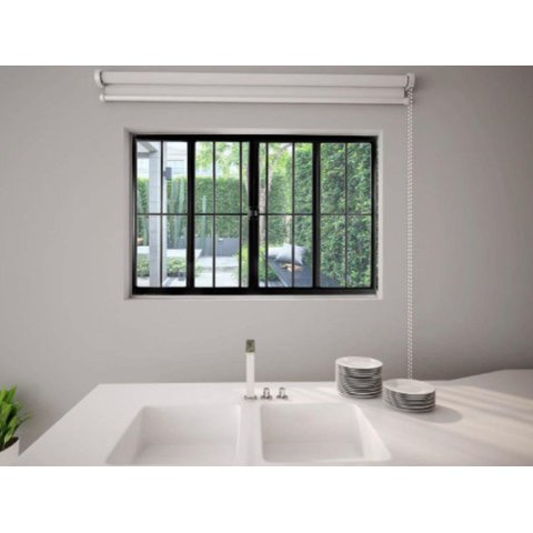 Janela de alumínio 04 folhas com grade preto - 100x150