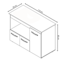Ver imagem 3 de Balcão Multiuso Liza para Cozinha com Nicho para Forno ou Microondas 3 Portas - Branco