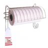 Suporte de Papel Toalha de Parede com Ganchos 10x28cm - 2