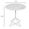 Mesa Lateral Bali Branca Mármore Espirito Santo 51cm - 3
