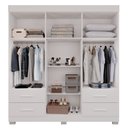 Ver imagem 2 de Guarda Roupas Casal Texas 6 Portas 4 Gavetas com Espelho Salleto Branco