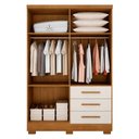 Ver imagem 3 de Guarda Roupa Casal Berlim 4 Portas 3 Gavetas com Espelho e Pés Cinamomo Fendi - Novo Horizonte