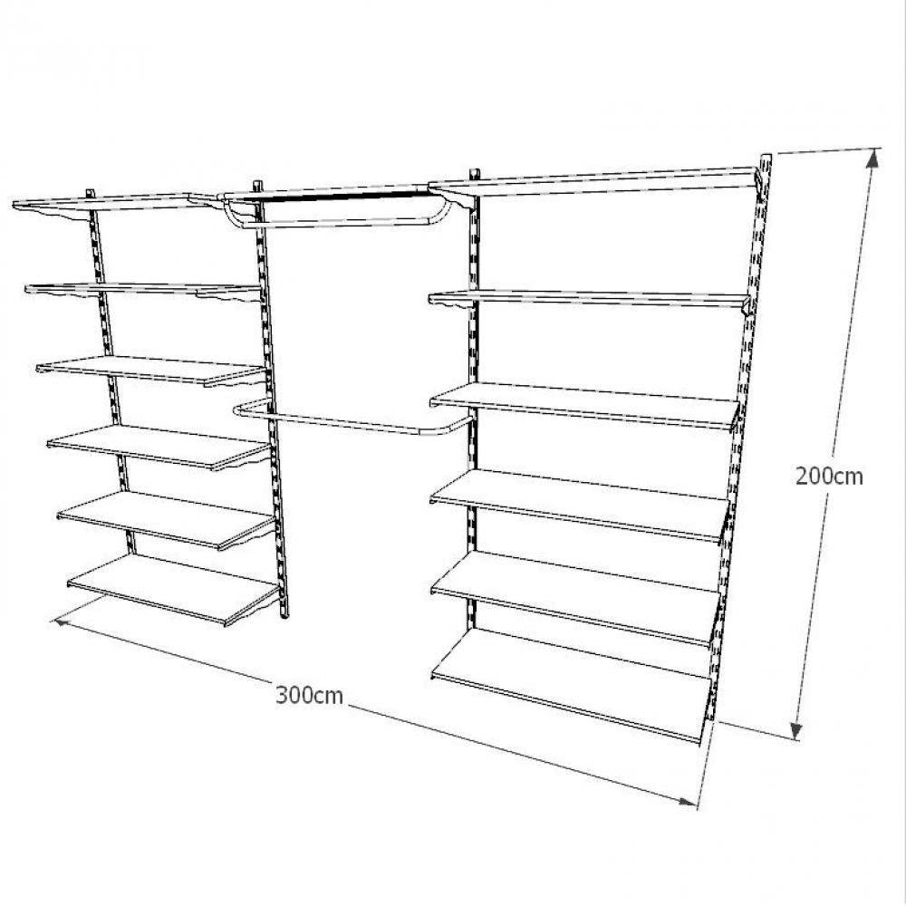 Kit Closet 42 Peças Regulável 300x200cm Branco 2b399 MadeiraMadeira