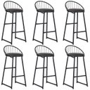 Ver imagem 1 de Banqueta Industrial Aço Preta – Gourmet, Varanda, Living – Banqueta Shell Kit 6