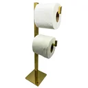 Ver imagem 2 de Kit Dourado Lixeira com pedal + Escova + Porta papel