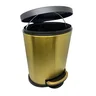 Kit Dourado Lixeira com pedal + Escova + Porta papel - 4