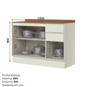 Ver imagem 5 de Balcão Pia 120cm com Tampo 100% MDF 3 Portas 2 Gavetas Fineze
