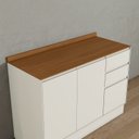 Ver imagem 6 de Balcão Pia com Tampo 120cm 3 Portas 2 Gavetas MDF Fineze Bege/Areia/Cinamomo