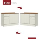 Ver imagem 7 de Balcão Pia com Tampo 120cm 3 Portas 2 Gavetas MDF Fineze Bege/Areia/Cinamomo