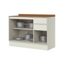 Ver imagem 5 de Balcão Pia com Tampo 120cm 3 Portas 2 Gavetas MDF Fineze Bege/Areia/Cinamomo