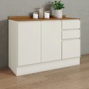 Ver imagem 1 de Balcão Pia com Tampo 120cm 3 Portas 2 Gavetas MDF Fineze Bege/Areia/Cinamomo