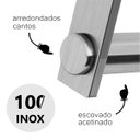 Ver imagem 3 de Cabide para Banheiro Acessório Haste Toalheiro Suporte Barra Grego Metal Escovado Patmos
