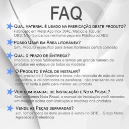 Porta Shampoo Aço Inox/Vidro Alto Padrão 315VIP Grego Metal - 5