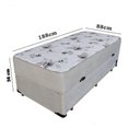 Ver imagem 2 de Cama Box Baú Solteiro 3 em 1 com Cama Auxiliar Suede Bege Bello Box