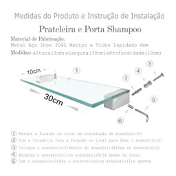 Prateleira Aço Inox e Vidro Alto Padrão 314VIP Grego Metal - 4