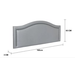 Cabeceira Queen Provençal Luxo Estofada 160x60 - Suede Cinza - Tachas Fume - 3